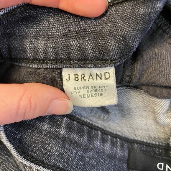 J Brand Nemesis Mid-Rise Distressed Super Skinny Jeans Womens Size 27 - Picture 9 of 10